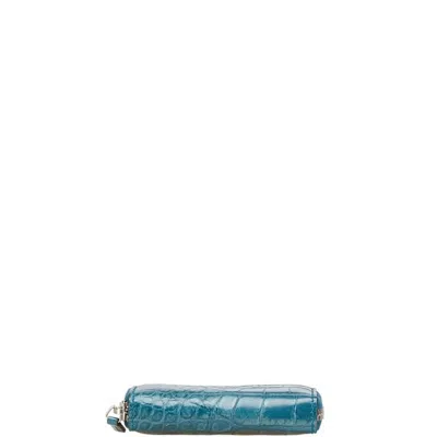 Pre-owned Gucci Blue Leather Coin Purse/coin Case ()