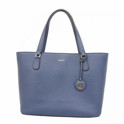 Pre-owned Gucci Blue Leather Tote Bag ()