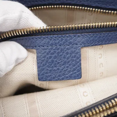 Pre-owned Gucci Blue Leather Tote Bag ()