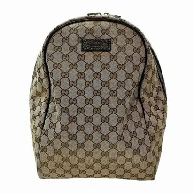 Pre-owned Gucci Brown Canvas Backpack ()