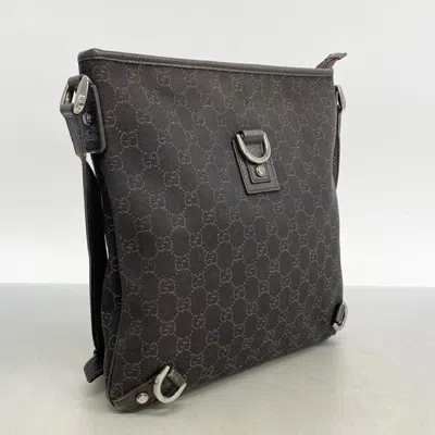 Pre-owned Gucci Brown Denim Shoulder Bag ()