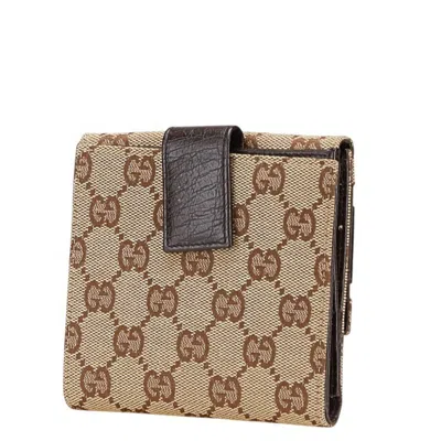 Pre-owned Gucci Brown Gg Canvas Leather Wallet (bi-fold) ()
