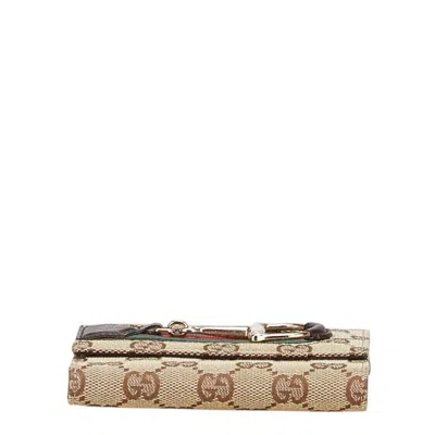 Pre-owned Gucci Brown Gg Canvas Leather Wallet (bi-fold) ()