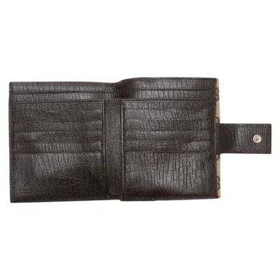 Pre-owned Gucci Brown Gg Canvas Leather Wallet (bi-fold) ()