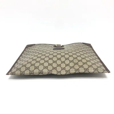 Pre-owned Gucci Brown Gg Supreme Clutch Bag ()