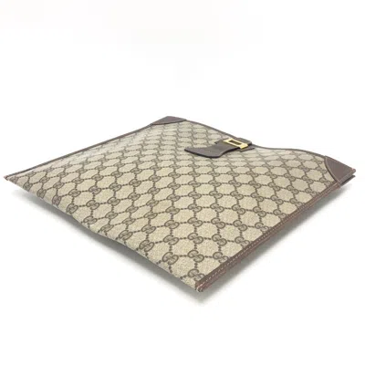 Pre-owned Gucci Brown Gg Supreme Clutch Bag ()