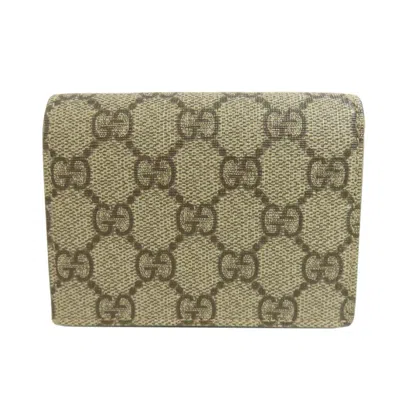 Pre-owned Gucci Brown Gg Supreme Wallet (bi-fold) ()
