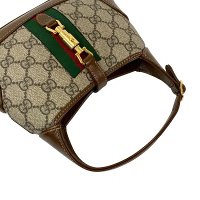 Pre-owned Gucci Brown Green Red Color Leather Pvc Handbag Shoulder Bag ()