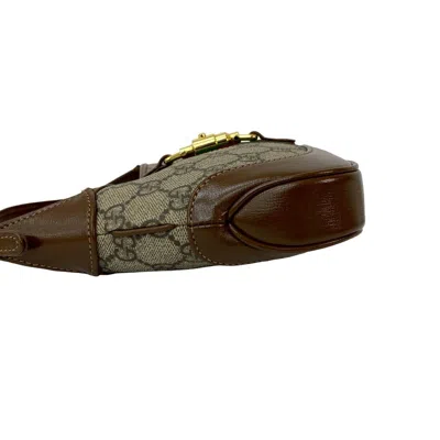 Pre-owned Gucci Brown Green Red Color Leather Pvc Handbag Shoulder Bag ()