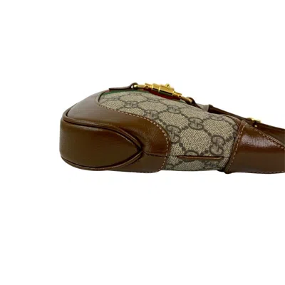 Pre-owned Gucci Brown Green Red Color Leather Pvc Handbag Shoulder Bag ()