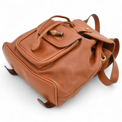 Pre-owned Gucci Brown Leather Backpack ()