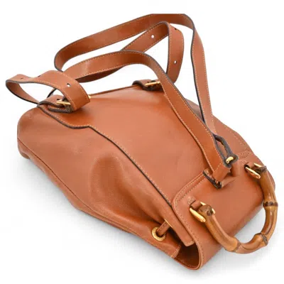 Pre-owned Gucci Brown Leather Backpack ()