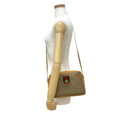 Pre-owned Gucci Brown Leather Pvc Shoulder Bag ()