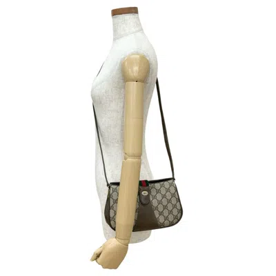 Pre-owned Gucci Brown Leather Pvc Shoulder Bag ()