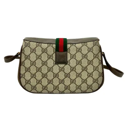 Pre-owned Gucci Brown Leather Pvc Shoulder Bag ()