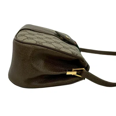 Pre-owned Gucci Brown Leather Pvc Shoulder Bag ()
