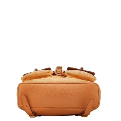 Pre-owned Gucci Brown Leather Suede Backpack ()