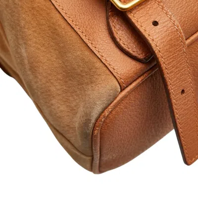 Pre-owned Gucci Brown Leather Suede Backpack ()