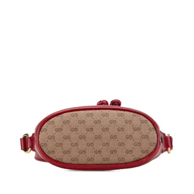 Pre-owned Gucci Brown Red Color Pvc Leather Shoulder Bag () In Multi