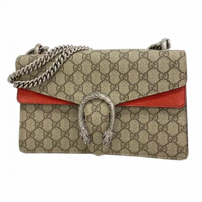 Pre-owned Gucci Brown Red Color Pvc Shoulder Bag () In Multi