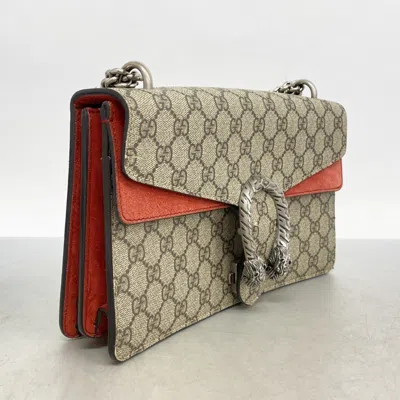 Pre-owned Gucci Brown Red Color Pvc Shoulder Bag () In Multi