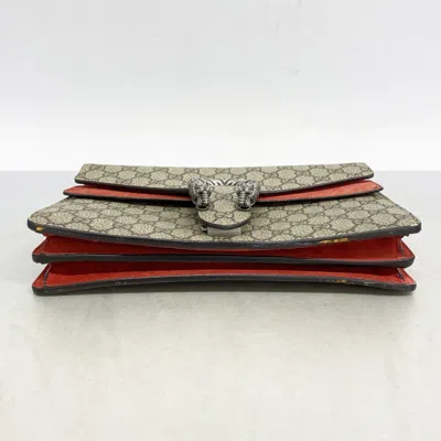 Pre-owned Gucci Brown Red Color Pvc Shoulder Bag () In Multi