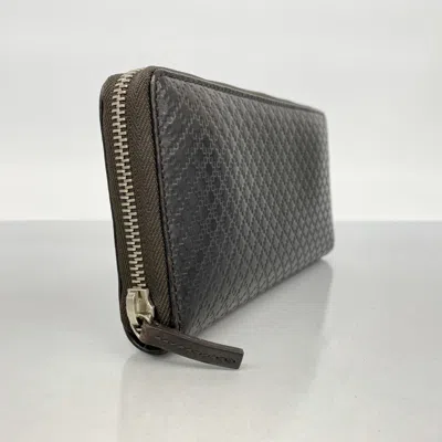 Pre-owned Gucci Dark Brown Leather Long Wallet (bi-fold) ()