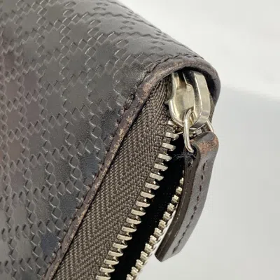 Pre-owned Gucci Dark Brown Leather Long Wallet (bi-fold) ()