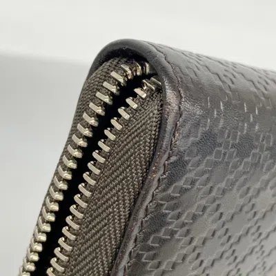 Pre-owned Gucci Dark Brown Leather Long Wallet (bi-fold) ()