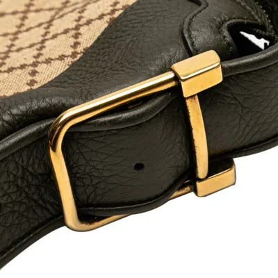 Pre-owned Gucci Diamante Beige Khaki Canvas Leather Shoulder Bag ()
