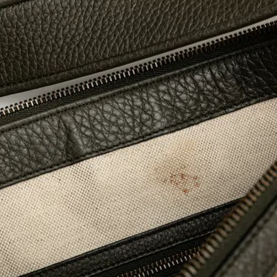 Pre-owned Gucci Diamante Beige Khaki Canvas Leather Shoulder Bag ()