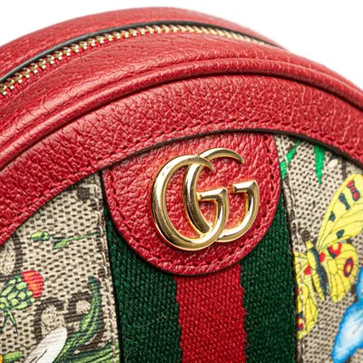 Pre-owned Gucci Flora Beige Multi-color Red Color Pvc Leather Backpack ()