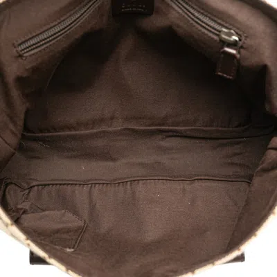 Pre-owned Gucci Gg Canvas Beige Brown Gg Canvas Leather Messenger Bag Shoulder Bag ()