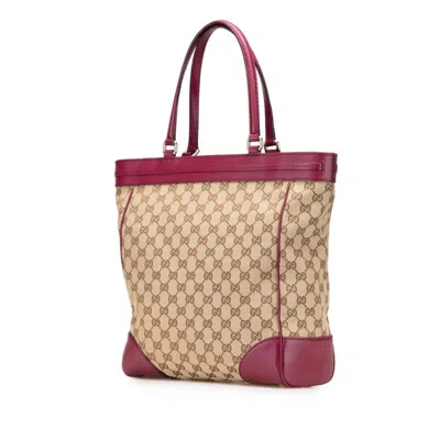 Pre-owned Gucci Gg Canvas Beige Gg Canvas Tote Bag () In Sand