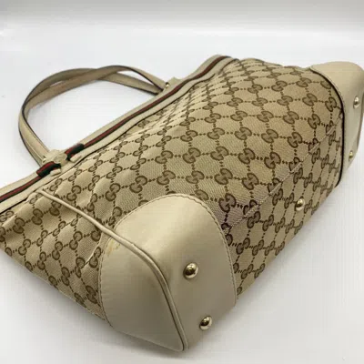 Pre-owned Gucci Gg Canvas Beige Gg Canvas Handbag Tote Bag () In Sand