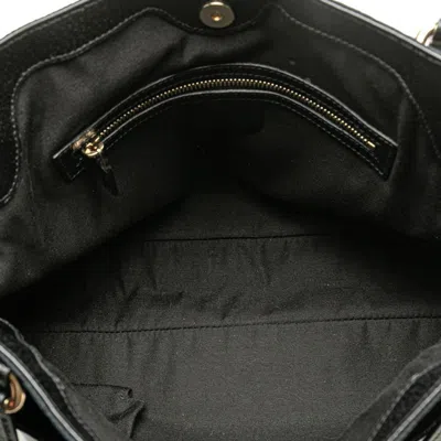 Pre-owned Gucci Gg Canvas Black Canvas Leather Shoulder Bag Tote Bag ()