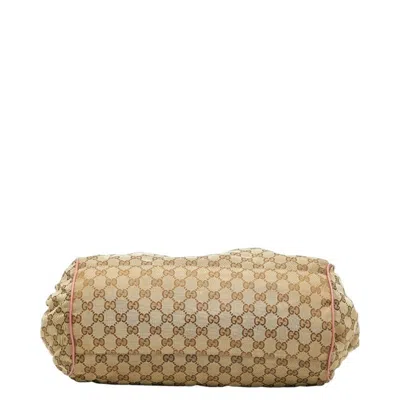 Pre-owned Gucci Gg Canvas Brown Pink Gg Canvas Leather Handbag Shoulder Bag () In Multi
