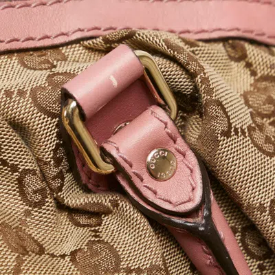 Pre-owned Gucci Gg Canvas Brown Pink Gg Canvas Leather Handbag Shoulder Bag () In Multi