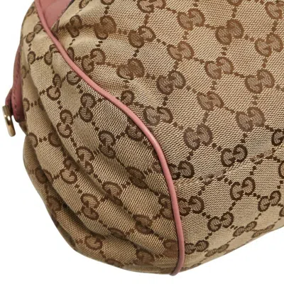 Pre-owned Gucci Gg Canvas Brown Pink Gg Canvas Leather Handbag Shoulder Bag () In Multi