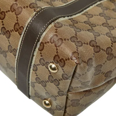 Pre-owned Gucci Gg Crystal Beige Brown Pvc Leather Tote Bag ()