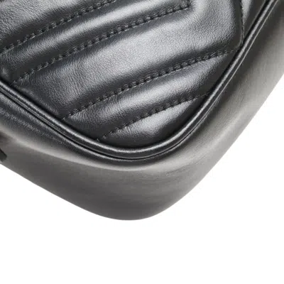 Pre-owned Gucci Gg Marmont Black Leather Shoulder Bag ()