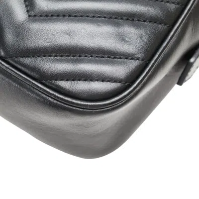 Pre-owned Gucci Gg Marmont Black Leather Shoulder Bag ()