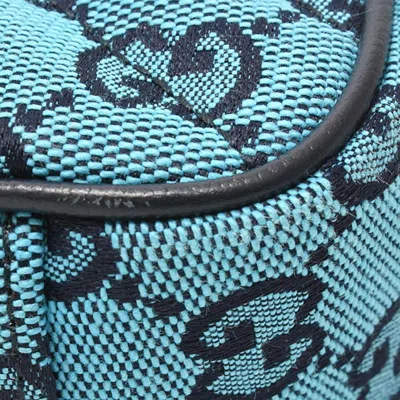 Pre-owned Gucci Gg Marmont Blue Canvas Shoulder Bag ()