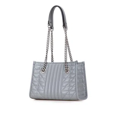 Pre-owned Gucci Gg Marmont Gray Leather Shoulder Bag Tote Bag ()