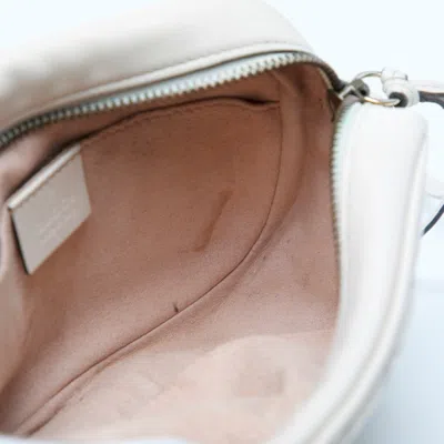 Pre-owned Gucci Gg Marmont Ivory Leather Shoulder Bag () In White