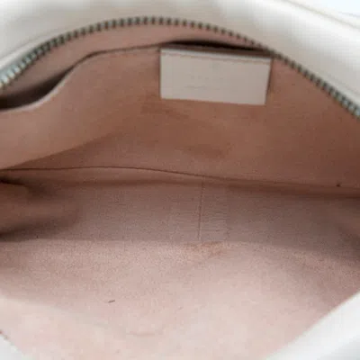 Pre-owned Gucci Gg Marmont Ivory Leather Shoulder Bag () In White