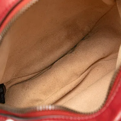 Pre-owned Gucci Gg Marmont Red Color Leather Shoulder Bag ()