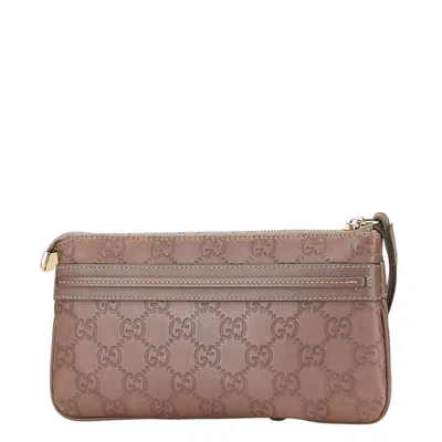Pre-owned Gucci Ssima Purple Leather Clutch Bag ()