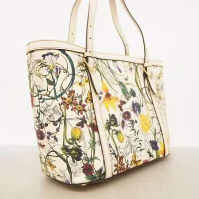 Pre-owned Gucci Ivory Multi-color Pvc Tote Bag ()