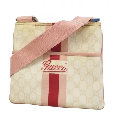 Pre-owned Gucci Ivory Pink Pvc Shoulder Bag ()